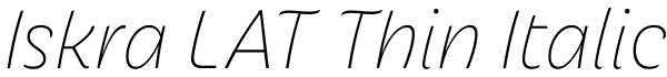 Iskra LAT Thin Italic Font
