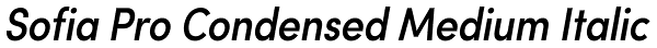 Sofia Pro Condensed Medium Italic Font
