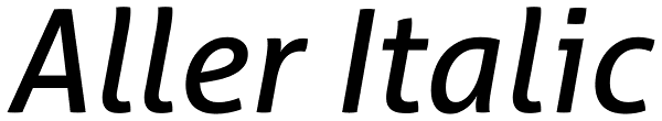 Aller Italic Font