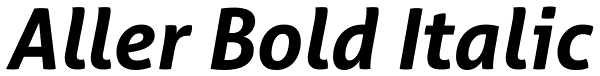 Aller Bold Italic Font