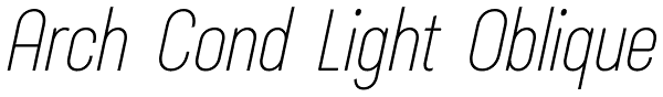Arch Cond Light Oblique Font