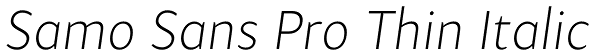 Samo Sans Pro Thin Italic Font