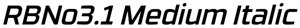 RBNo3.1 Medium Italic Font
