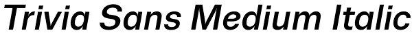 Trivia Sans Medium Italic Font