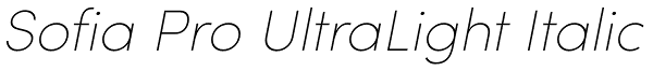 Sofia Pro UltraLight Italic Font