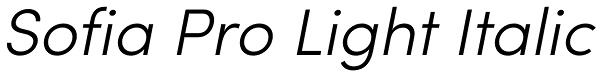 Sofia Pro Light Italic Font