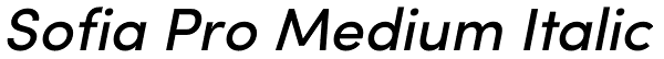 Sofia Pro Medium Italic Font