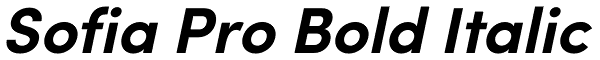 Sofia Pro Bold Italic Font