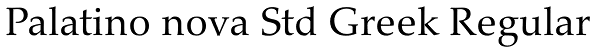 Palatino nova Std Greek Regular Font