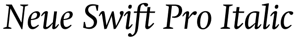 Neue Swift Pro Italic Font