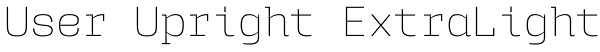 User Upright ExtraLight Font
