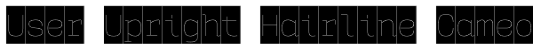User Upright Hairline Cameo Font