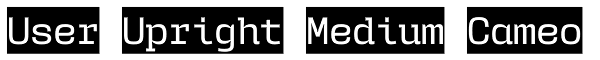 User Upright Medium Cameo Font