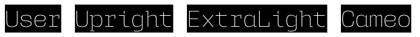 User Upright ExtraLight Cameo Font