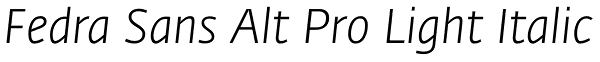 Fedra Sans Alt Pro Light Italic Font