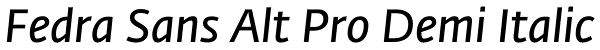 Fedra Sans Alt Pro Demi Italic Font