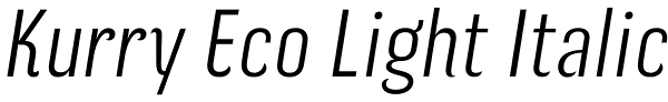 Kurry Eco Light Italic Font