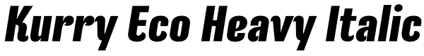 Kurry Eco Heavy Italic Font