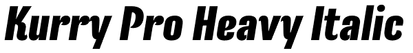 Kurry Pro Heavy Italic Font
