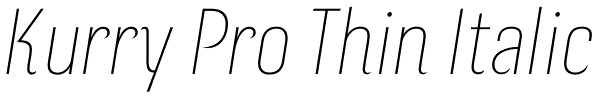 Kurry Pro Thin Italic Font