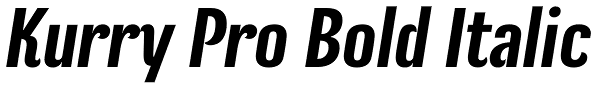 Kurry Pro Bold Italic Font