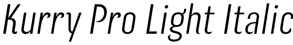 Kurry Pro Light Italic Font