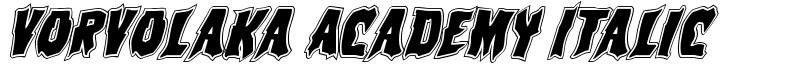 Vorvolaka Academy Italic Font