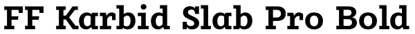 FF Karbid Slab Pro Bold Font
