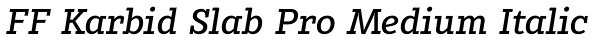 FF Karbid Slab Pro Medium Italic Font