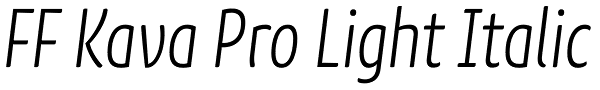 FF Kava Pro Light Italic Font