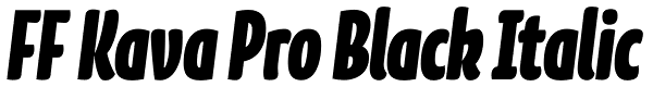 FF Kava Pro Black Italic Font