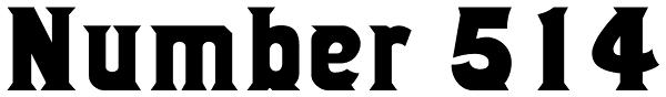 Number 514 Font