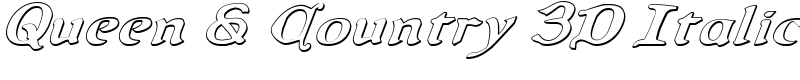 Queen & Country 3D Italic Font