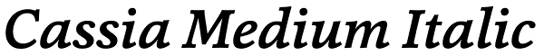 Cassia Medium Italic Font