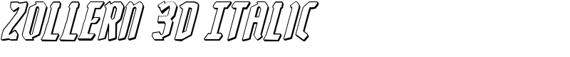 Zollern 3D Italic Font