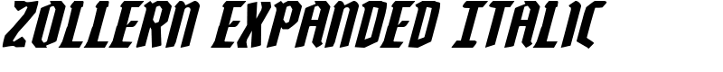 Zollern Expanded Italic Font