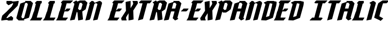 Zollern Extra-Expanded Italic Font