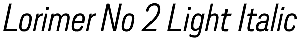Lorimer No 2 Light Italic Font