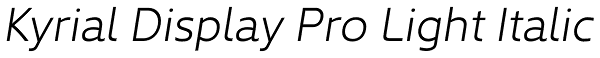 Kyrial Display Pro Light Italic Font