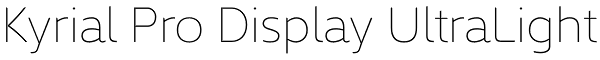 Kyrial Pro Display UltraLight Font