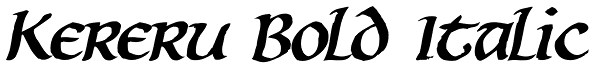 Kereru Bold Italic Font