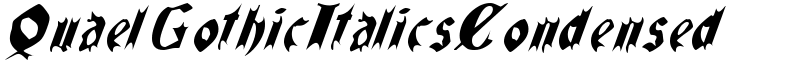 QuaelGothicItalicsCondensed Font