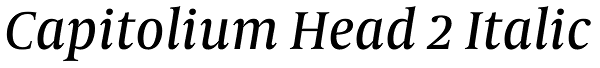 Capitolium Head 2 Italic Font
