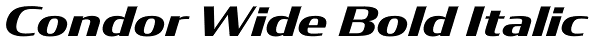 Condor Wide Bold Italic Font