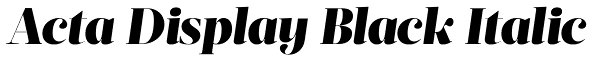 Acta Display Black Italic Font