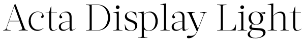 Acta Display Light Font
