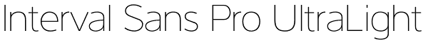 Interval Sans Pro UltraLight Font
