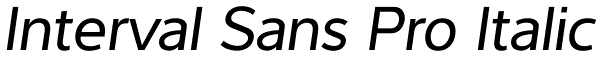 Interval Sans Pro Italic Font