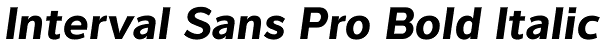 Interval Sans Pro Bold Italic Font