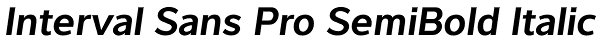 Interval Sans Pro SemiBold Italic Font